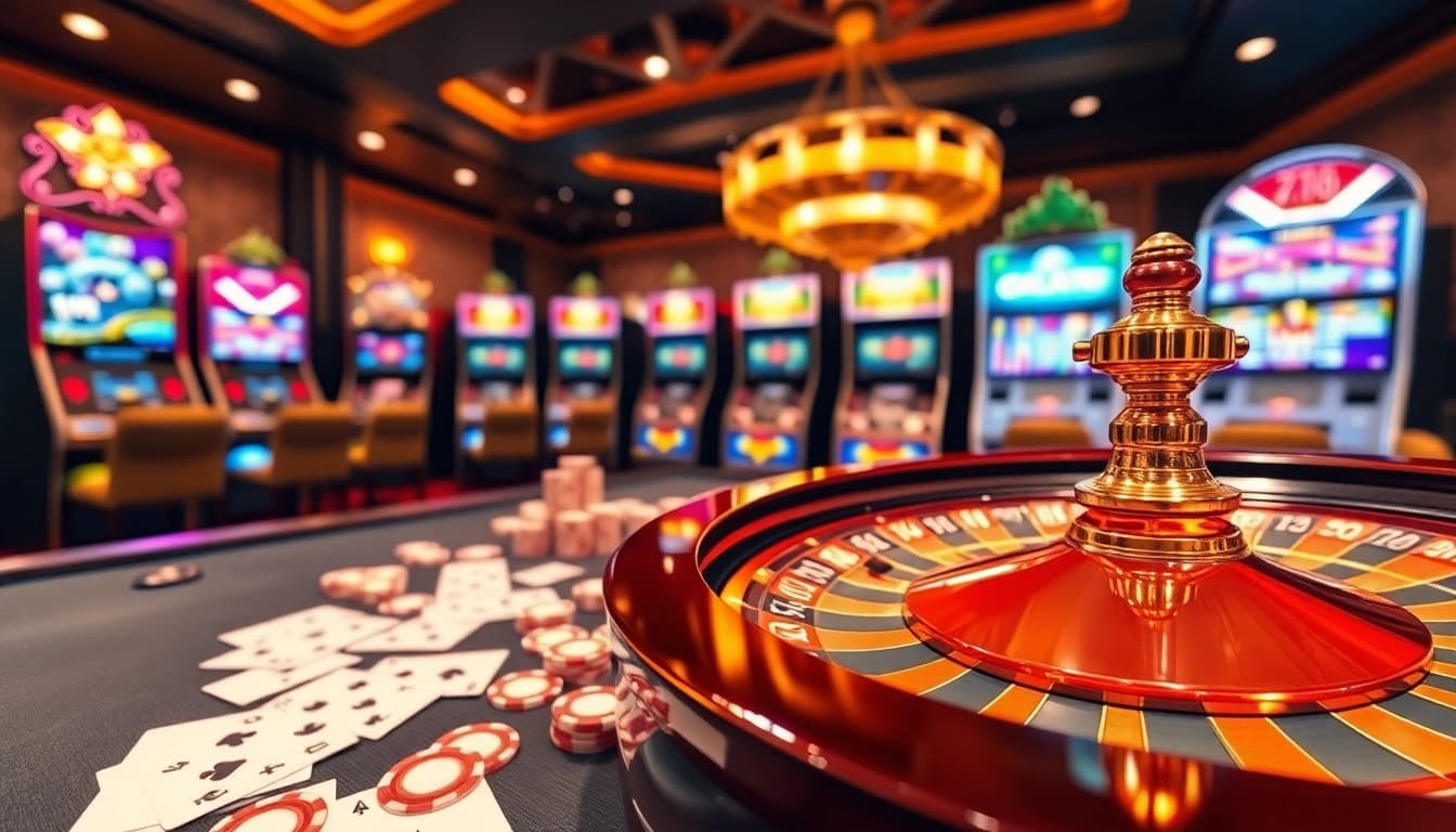 Experience the thrill of gaming at 7hh.br.com with vibrant casino elements including cards and roulette.