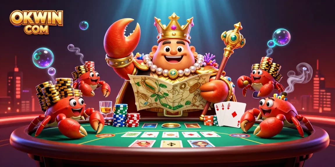 Engage in thrilling gameplay at OKWIN COM with a vibrant casino atmosphere filled with characters and gaming elements.