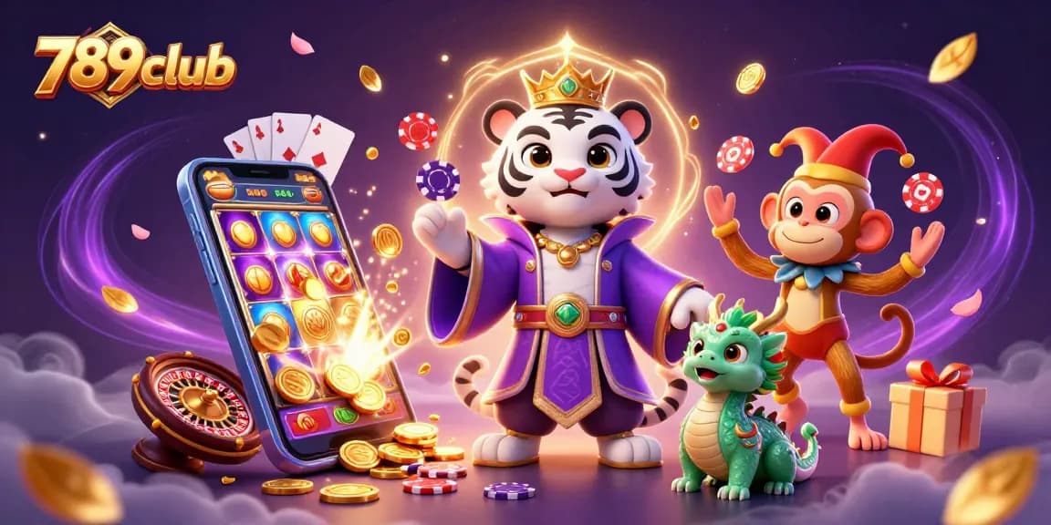 Experience the thrill of 789club with a vibrant 3D scene of characters and casino elements.