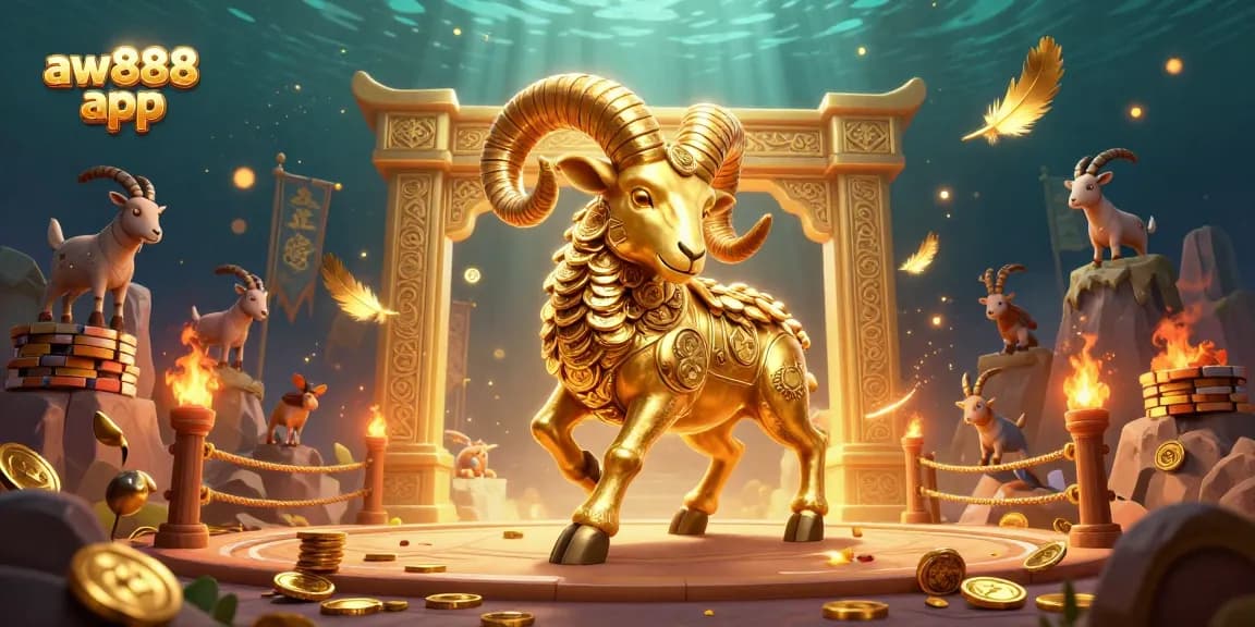 Play exciting games with aw888 app featuring a golden ram and dynamic casino elements.