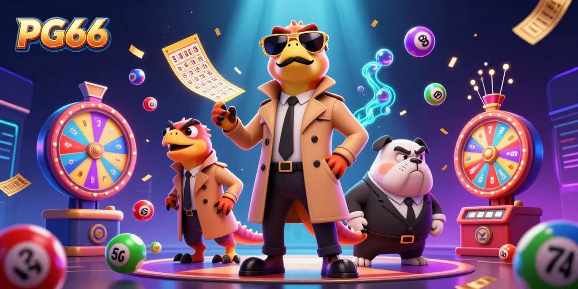 Experience the dynamic excitement of PG66 with raptors and a bulldog in a casino setting.