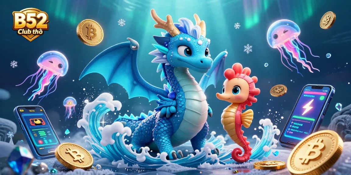 Engage with B52 Club chính thức and explore vibrant 3D casino elements featuring underwater characters and cryptocurrencies.