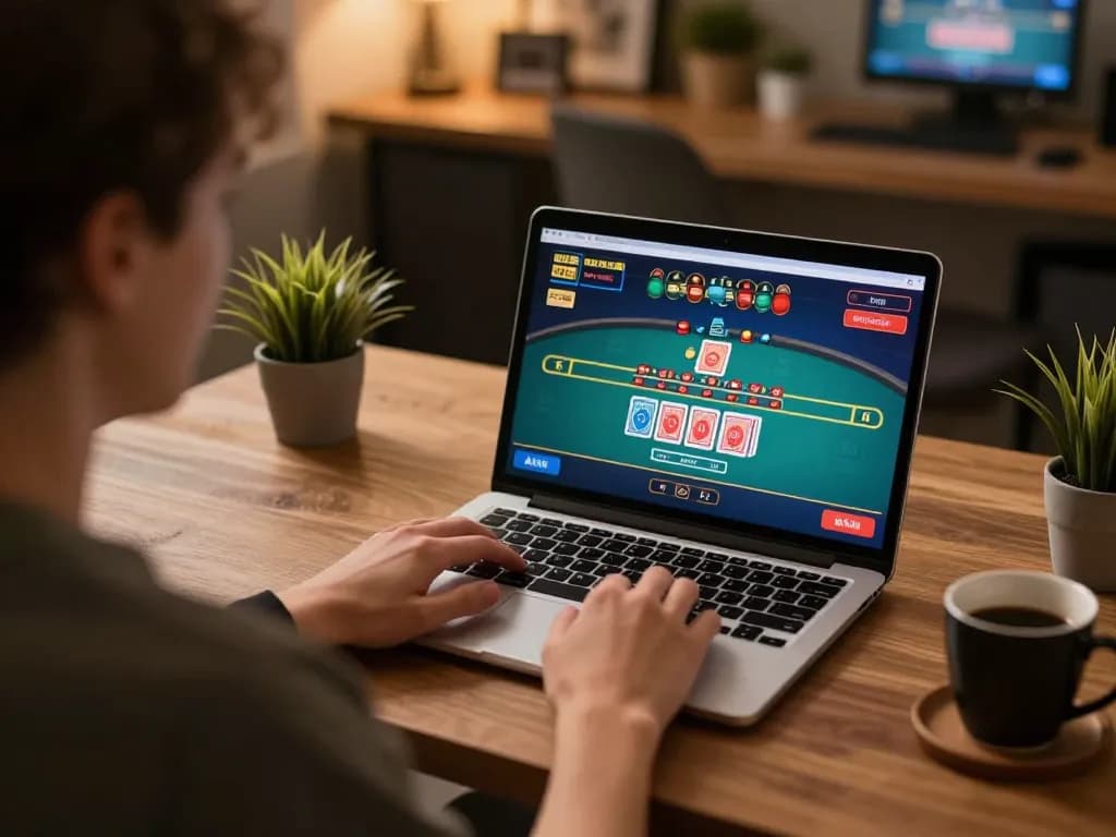 Engaging scene of a player enjoying online baccarat on 688v, showcasing a vibrant gaming atmosphere.