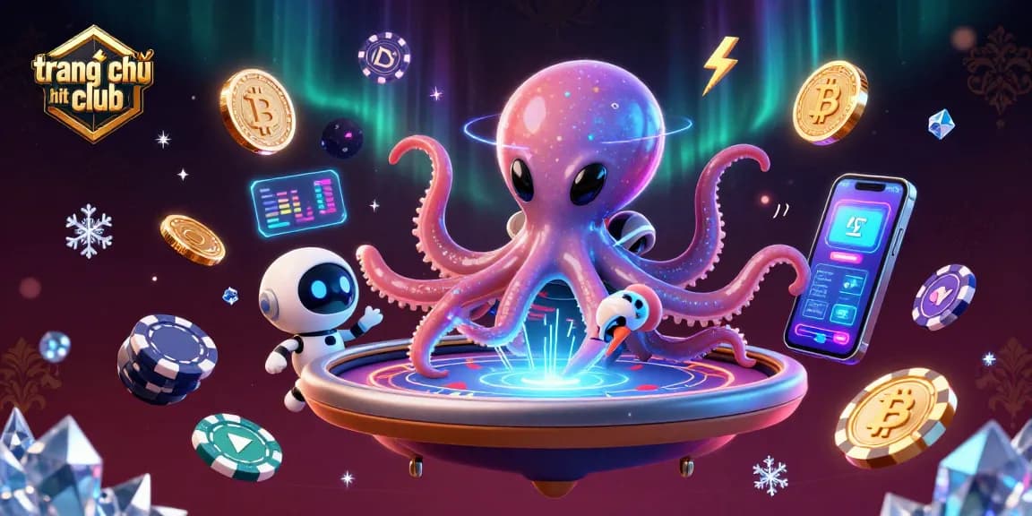 Experience strategic gaming at trang chủ hit club with alien octopus and crypto elements in 3D.