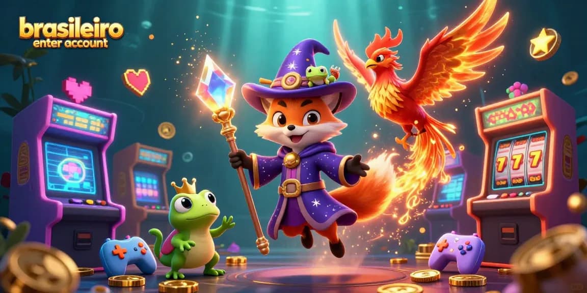 Spin to win with brilho e fascínio at brasileiro enter account casino scene featuring wizard fox and phoenix.