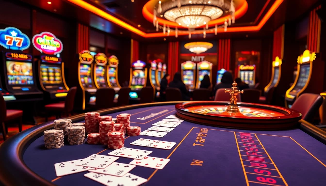 Engaged players enjoying a high-stakes game at rikbet's luxurious casino table.