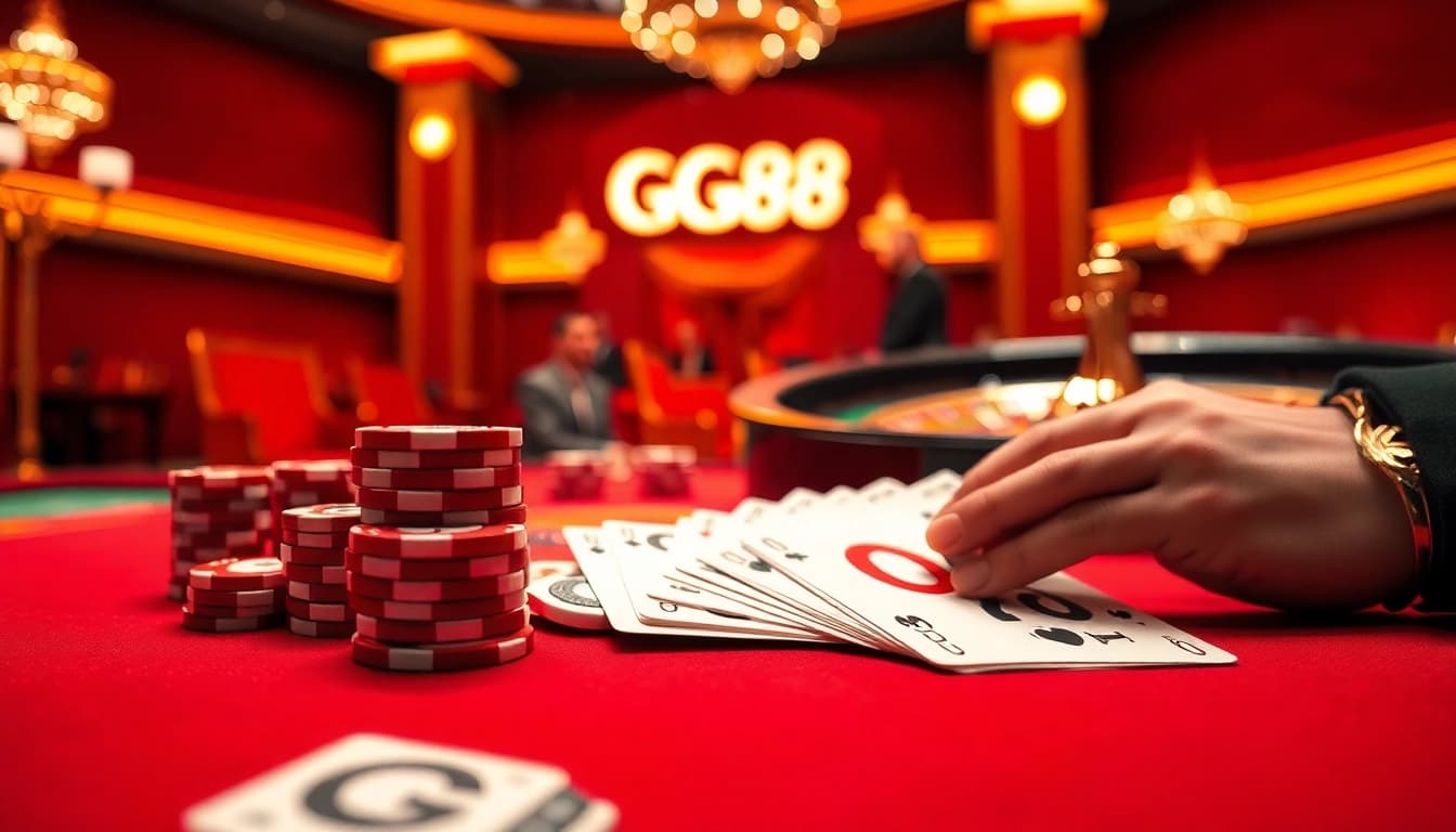 Experience the excitement of GG88 at a luxurious casino table with high-stakes games.