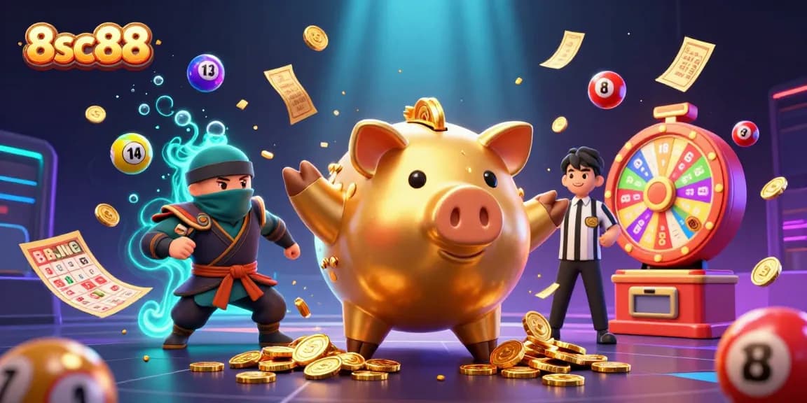 Experience thrilling wins at 8sc88 with vibrant lottery balls and exciting casino elements.