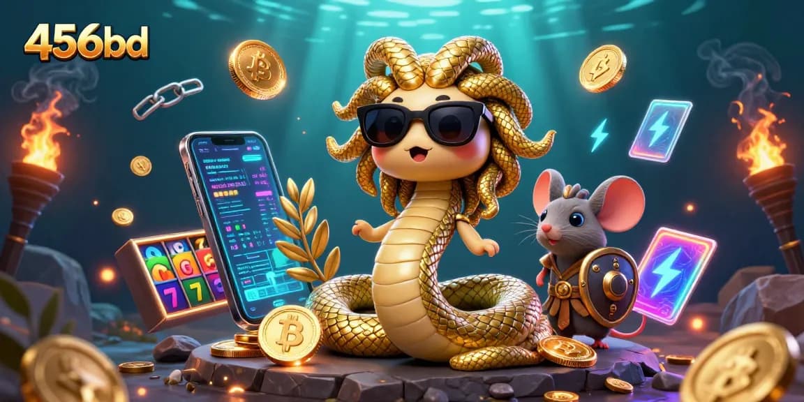 Spin the slot reels with 456bd and find vibrant prizes in this colorful casino illustration.