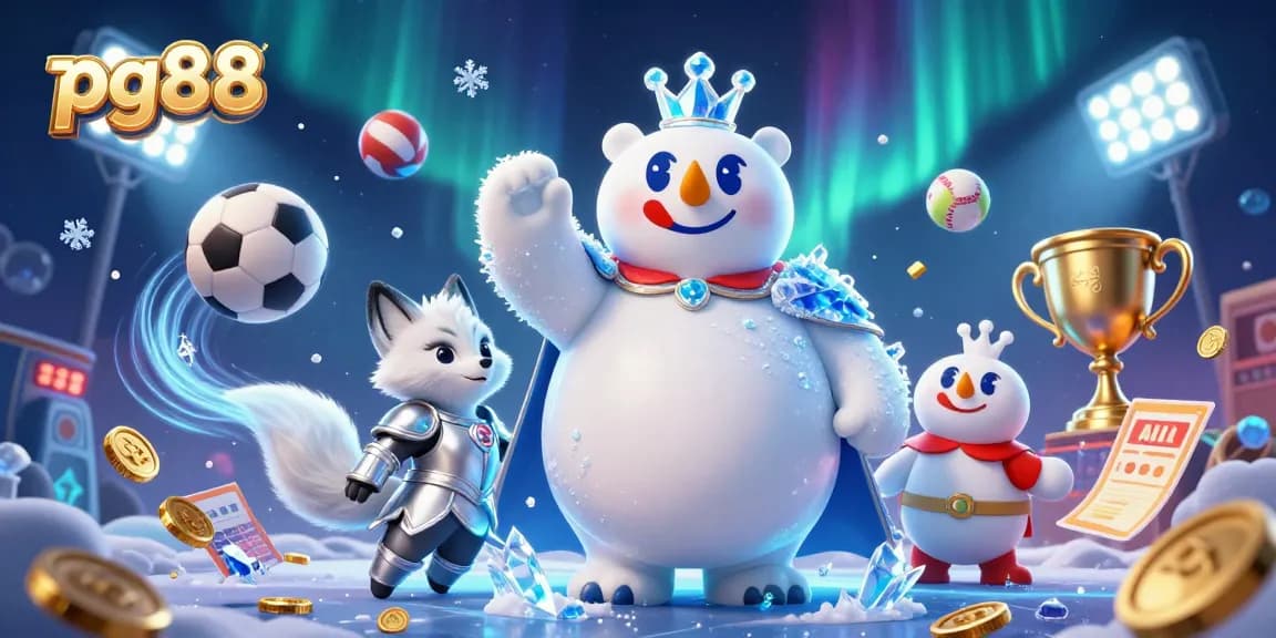 Join the pg88 adventure with the ice king and snow fox amidst a thrilling casino atmosphere.
