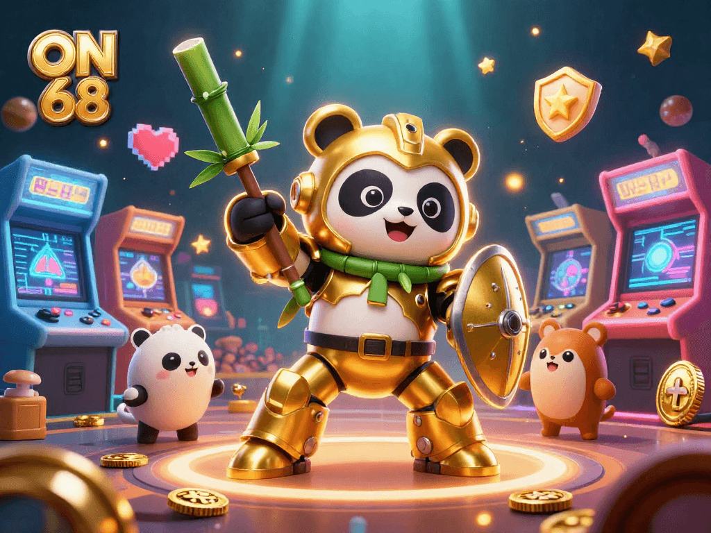 Engage with thrilling gaming adventures at ON 68 with vibrant 3D illustrations of casino action.