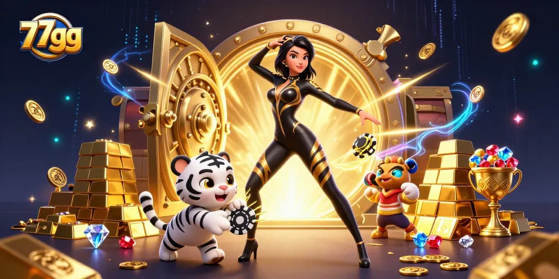 Experience the thrill of winning at 77gg with vibrant 3D casino elements and stunning visuals.