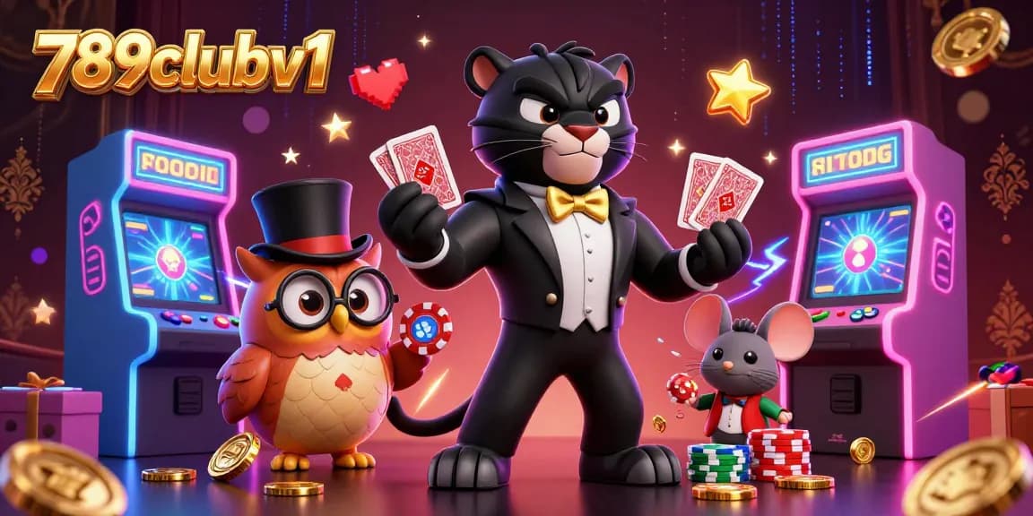 Engaging 3D scene with 789clubv1 characters showcasing thrilling gambling action and casino game elements.