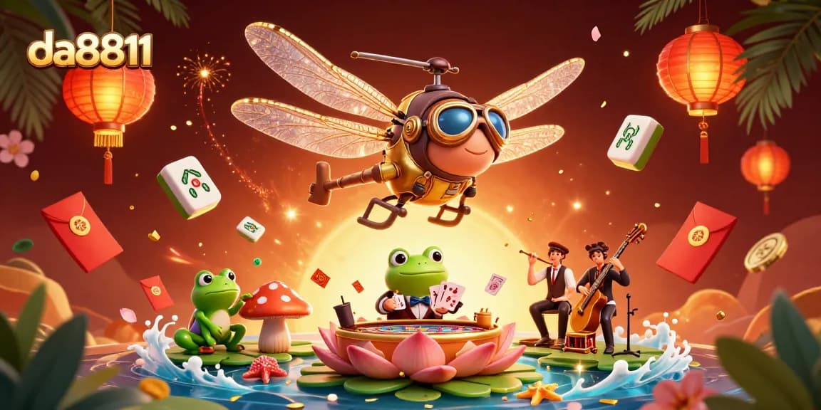 Experience thrilling gaming action at da8811 with vibrant scenes featuring classic casino elements.