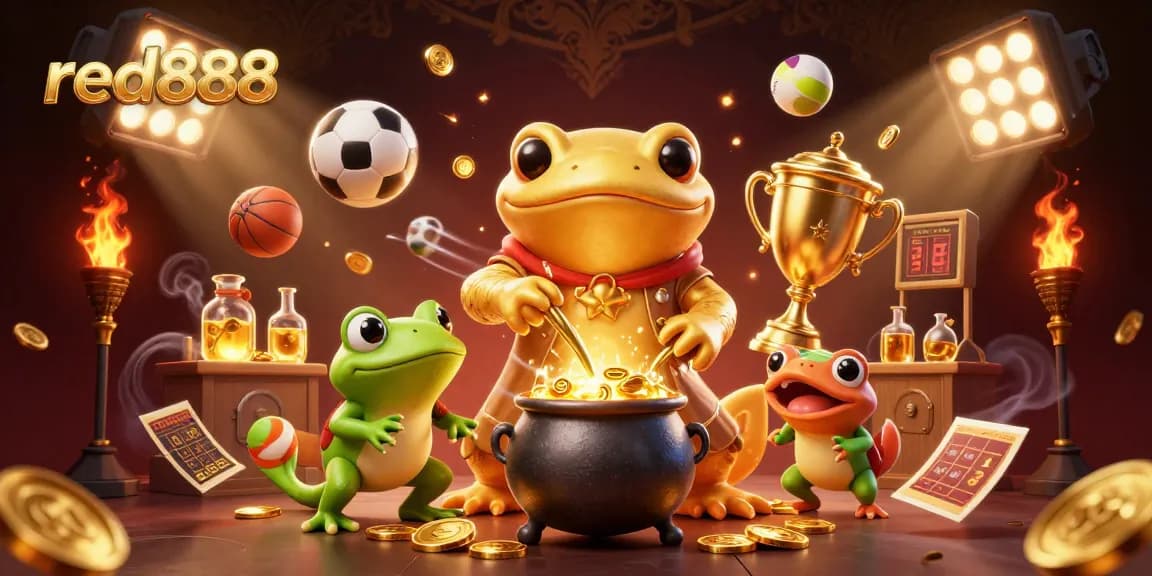 Experience red888 with dynamic games featuring golden elements and thrilling sports balls.