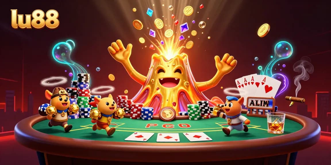 Experience big wins with lu88 featuring a golden volcano and treasure-filled explorers.