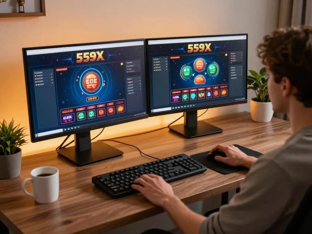 Engaging gameplay experience on 559X casino platform from a modern home setup