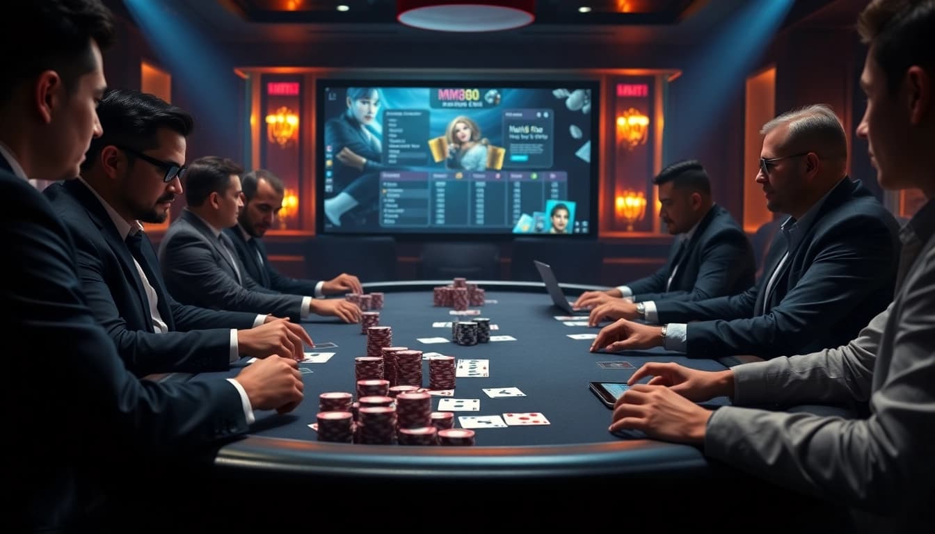Engage with the elite gameplay at https://mm88.today/ featuring a luxurious poker table and vibrant chips.