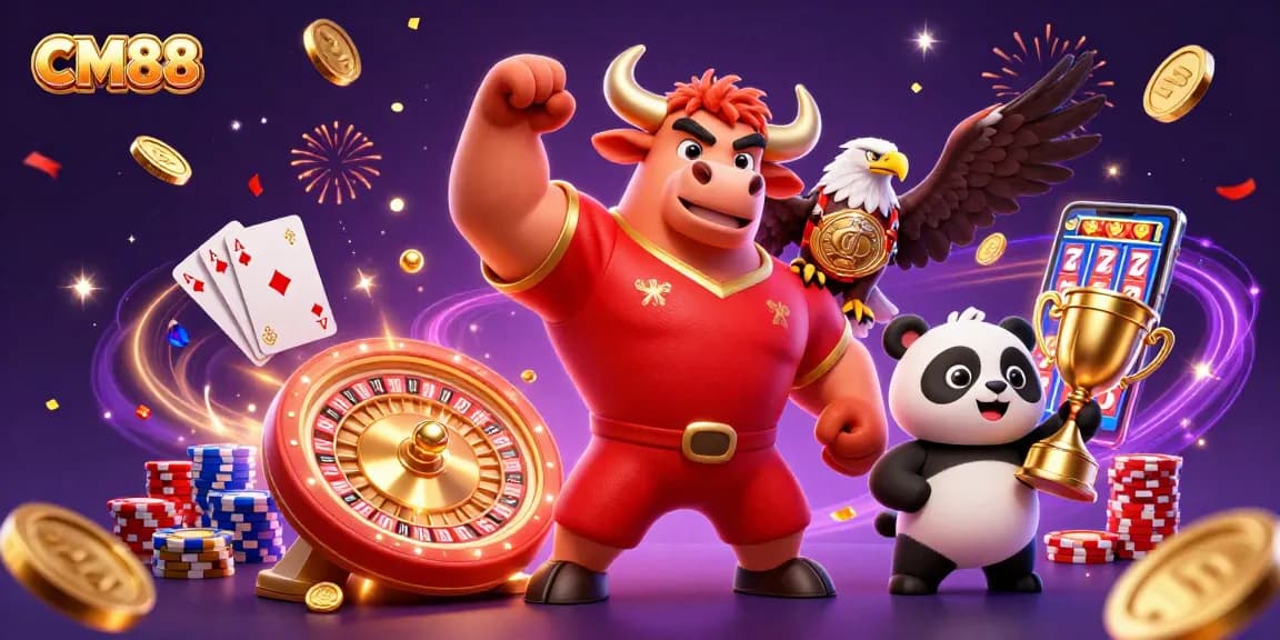 Win big with CM88 showcasing a vibrant celebration of casino victories!