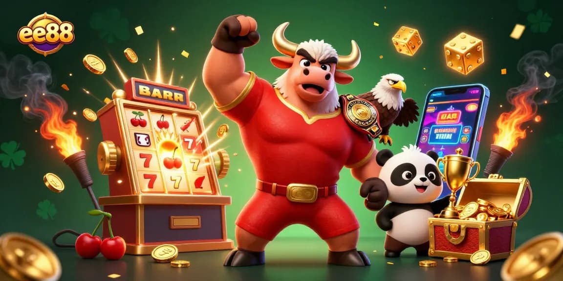 Experience the excitement of ee88 with dynamic casino action and winning moments in 3D illustration.