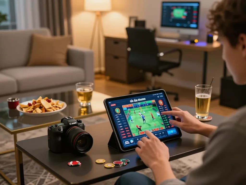 Engaging in đá gà thomo online betting while enjoying a cozy home environment with live fights displayed