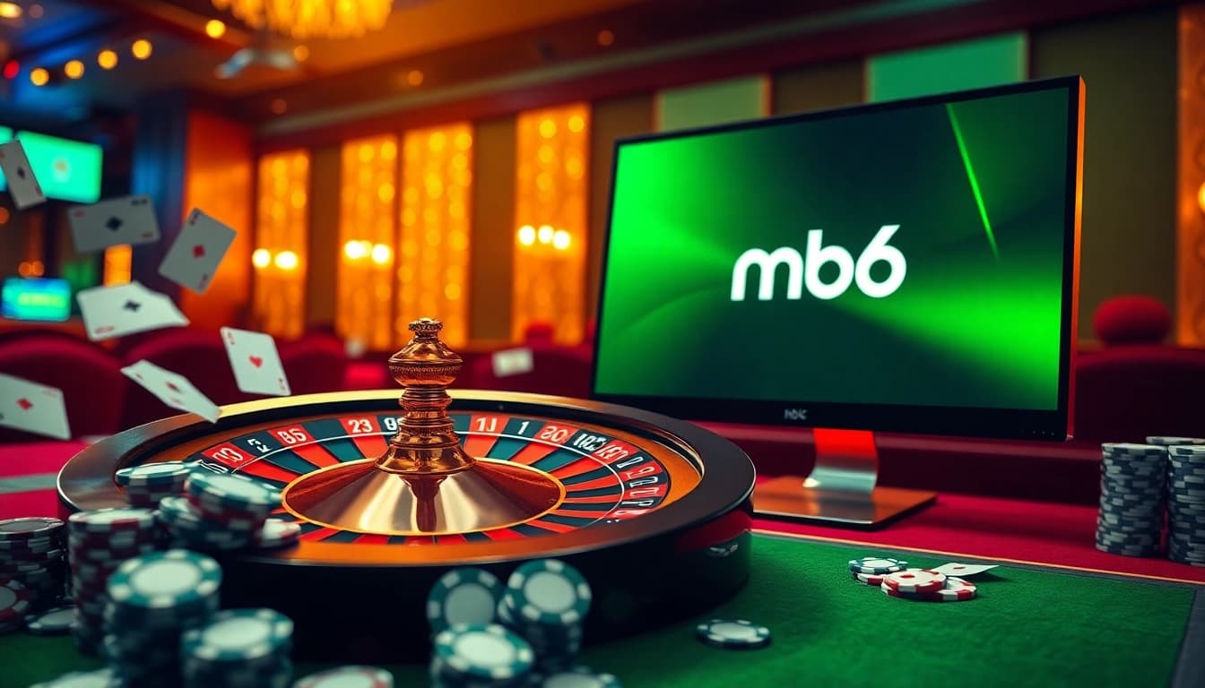 Experience the excitement of mb66 gaming at a luxurious online casino featuring dynamic roulette and poker elements.