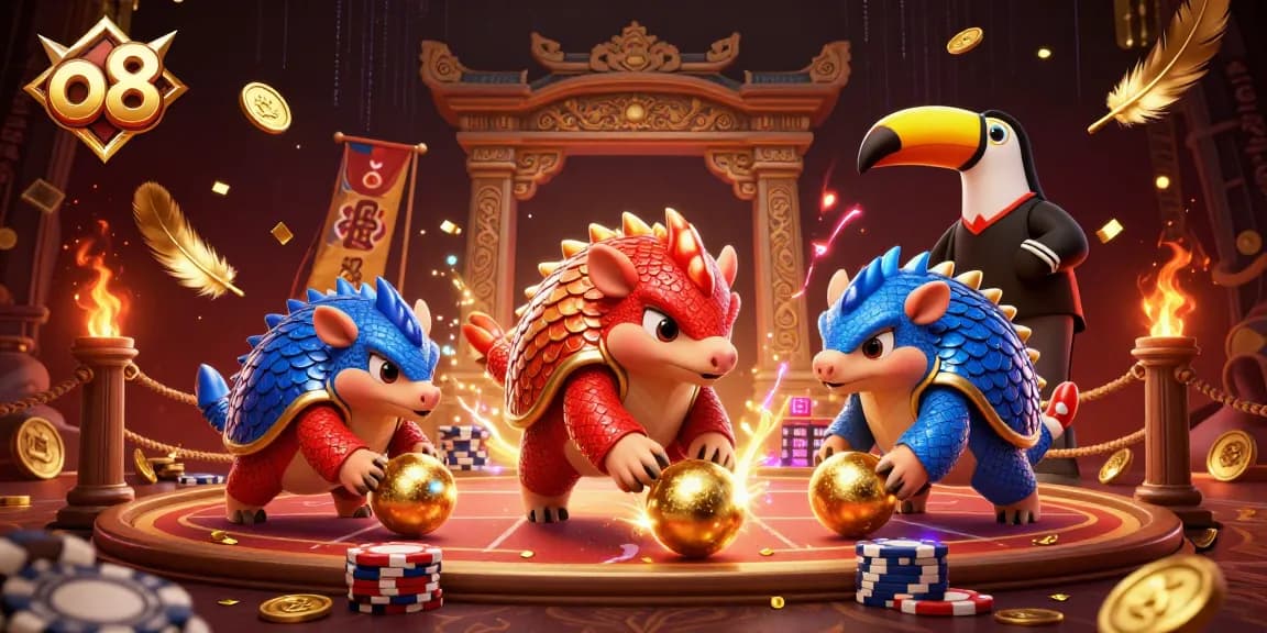 Catch the excitement at o8 with rivals rolling into golden balls amidst colorful poker chips.