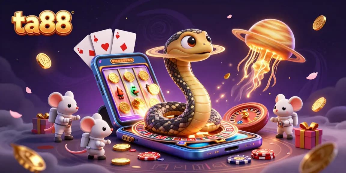 Experience the thrill of ta88 with vibrant space-themed casino elements in a colorful, dynamic scene.