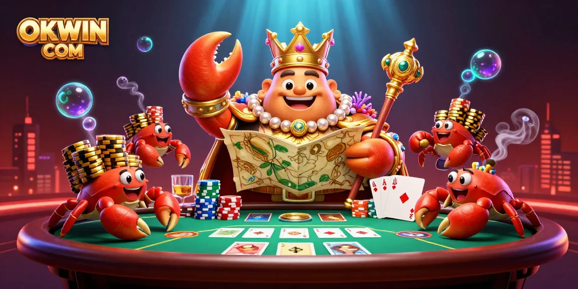 Engage in thrilling gameplay at OKWIN COM with a vibrant casino atmosphere filled with characters and gaming elements.
