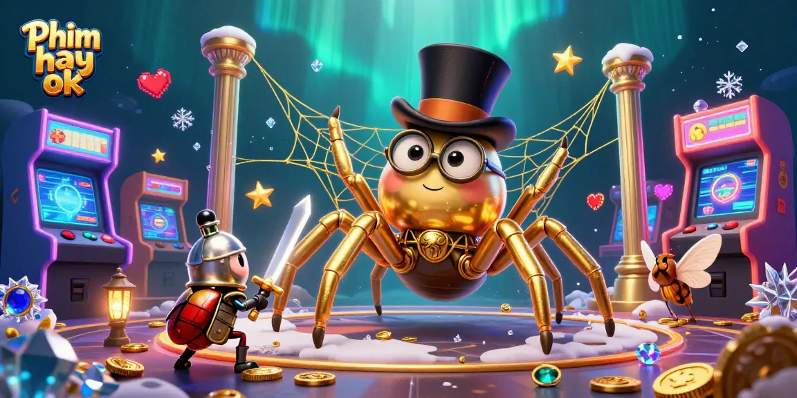 Engage in thrilling gameplay scenarios with Phim hay ok featuring a golden tarantula and beetle knight.