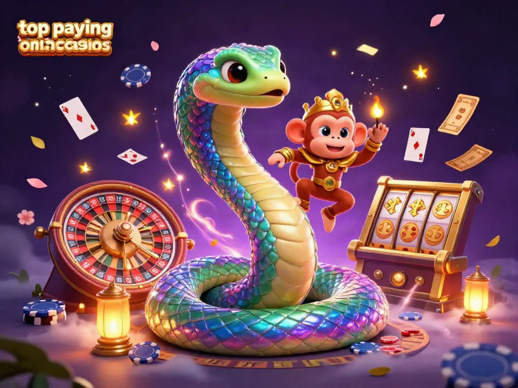 Experience the excitement and magic of top paying online casinos featuring vibrant casino elements.