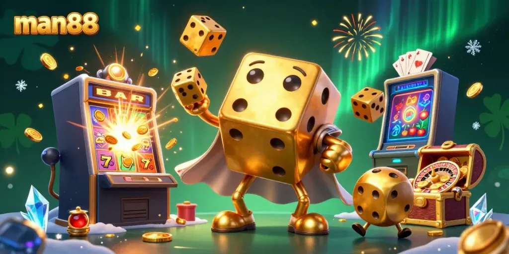 Experience thrilling action at man88 with a vibrant array of animated casino elements and exciting games.