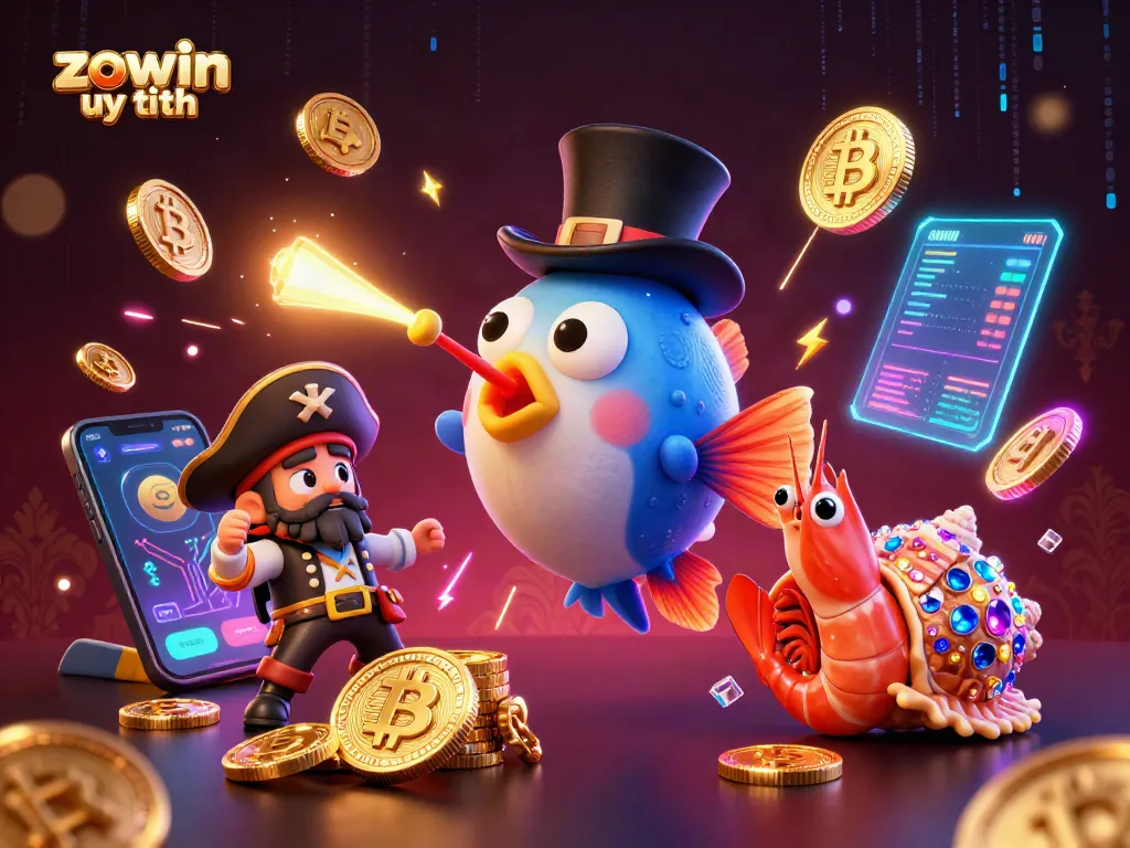 Engage with the vibrant world of zowin uy tín featuring cartoon characters amid digital casino elements.