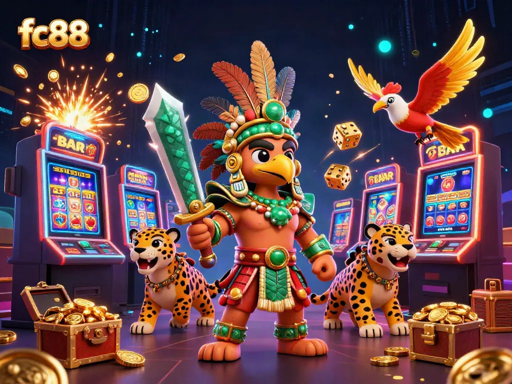 Win big at fc88 with vibrant 3D visuals of slot machines, jackpots, and thrilling casino gameplay.