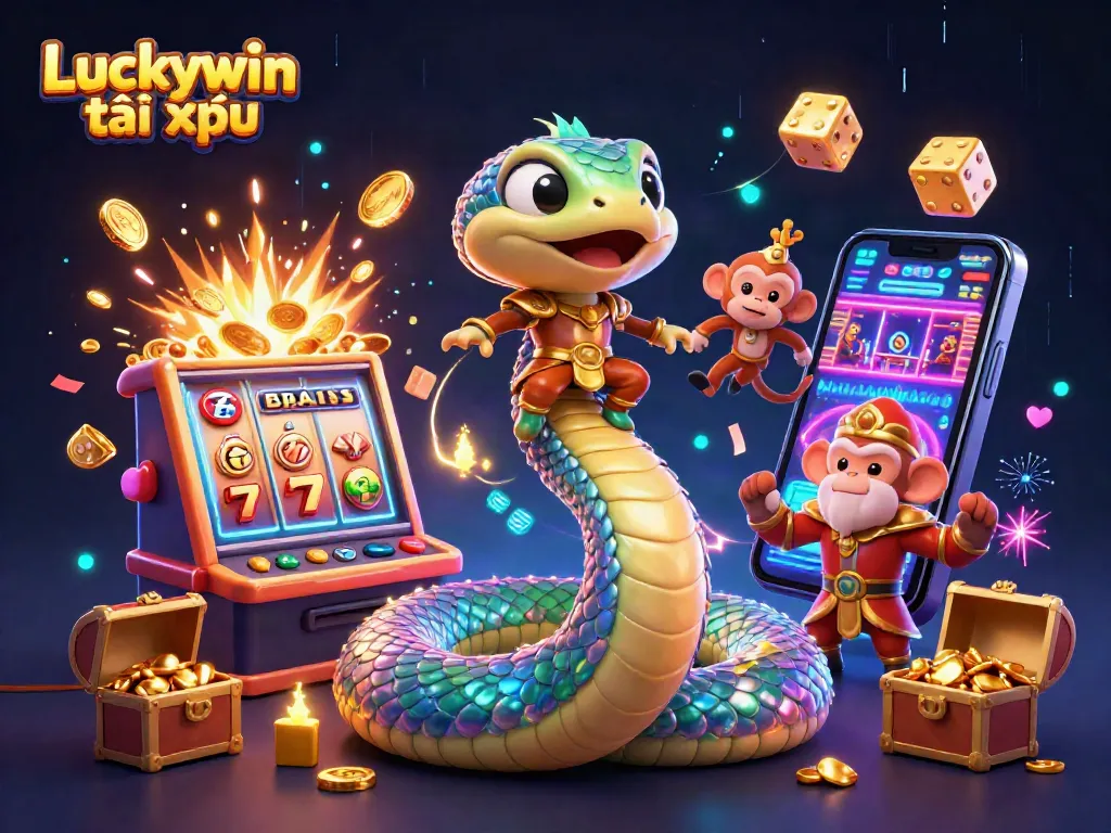 Engage with Luckywin tài xỉu and witness a thrilling jackpot explosion amidst a vibrant casino scene.