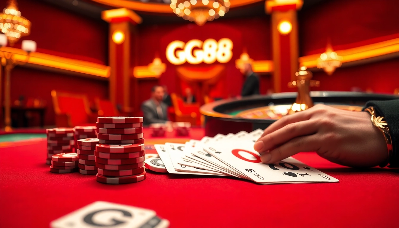 Experience the excitement of GG88 at a luxurious casino table with high-stakes games.