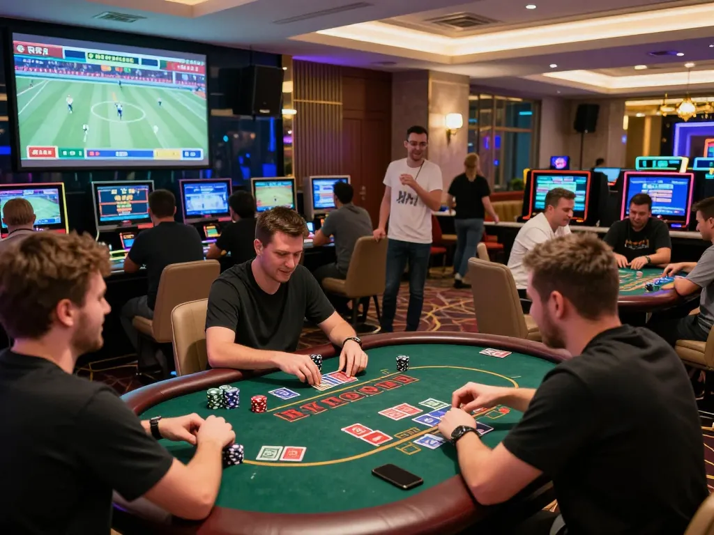 Players enjoying diverse games at ok365 gaming lounge with vibrant atmosphere.