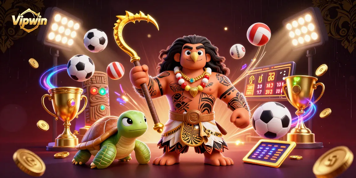 Experience thrilling gaming at Vipwin with vibrant characters amidst exciting sports action.
