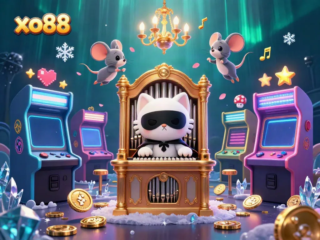 Experience the excitement of xo88 with a dynamic casino-themed 3D illustration featuring animated characters and vibrant game elements.