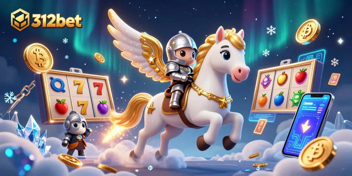 Engage with 312bet for vibrant slots and dynamic gaming experiences in a colorful 3D illustration.