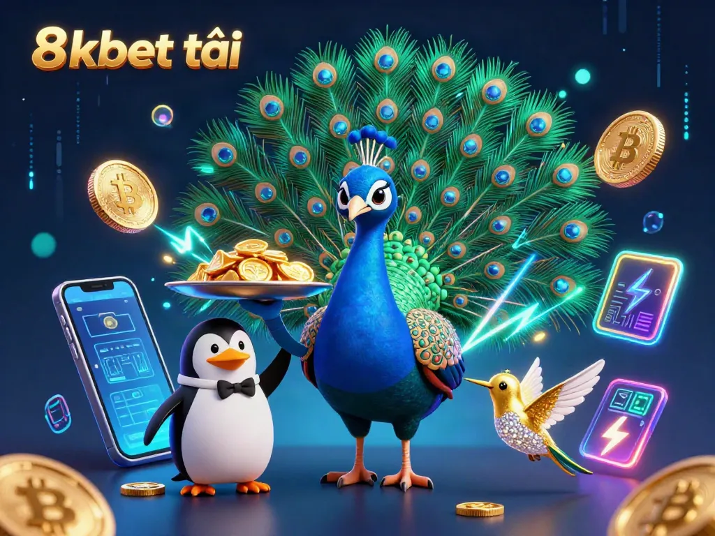 Engage with 8xbet tải through this vibrant 3D illustration showcasing a dynamic casino scene.