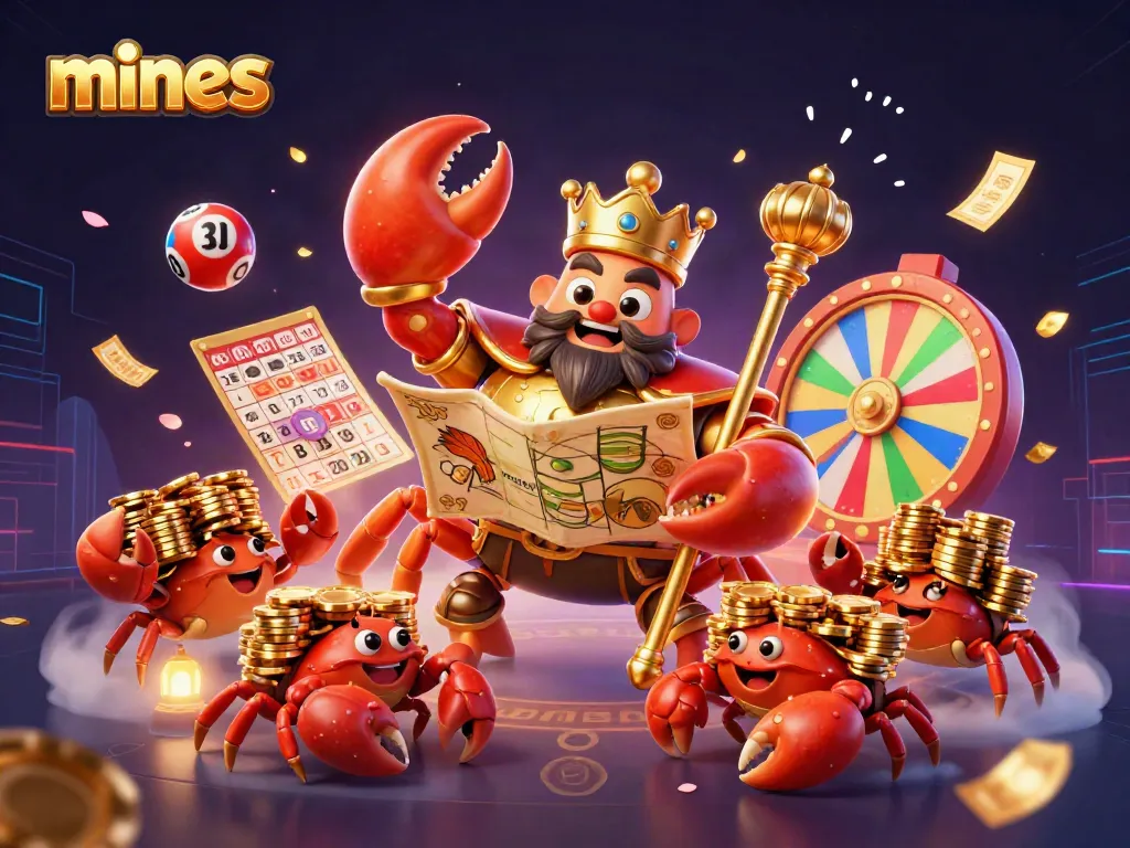 Experience the excitement of mines as dynamic lottery elements bounce around golden crab emperor.