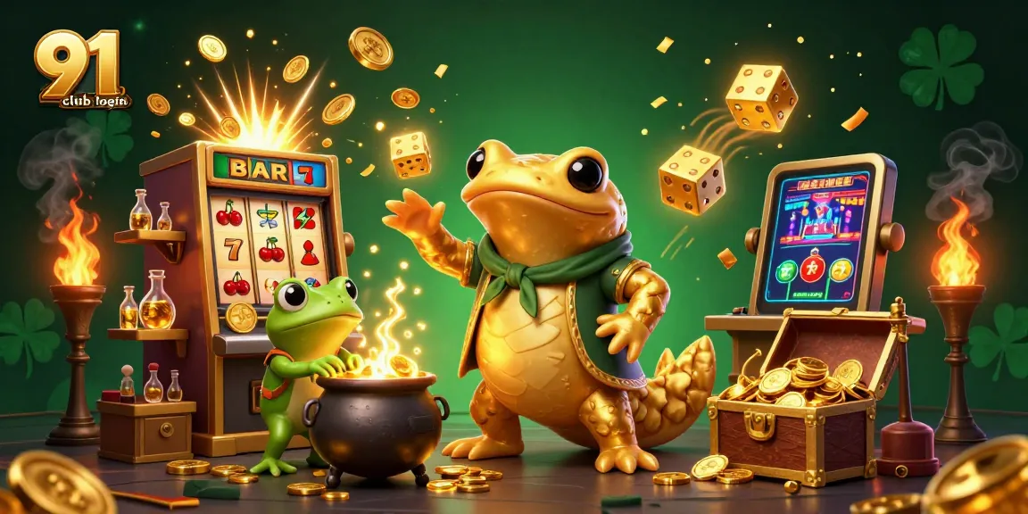 Engage in 91 club login with a vibrant 3D casino scene showcasing gold elements and dynamic gameplay.