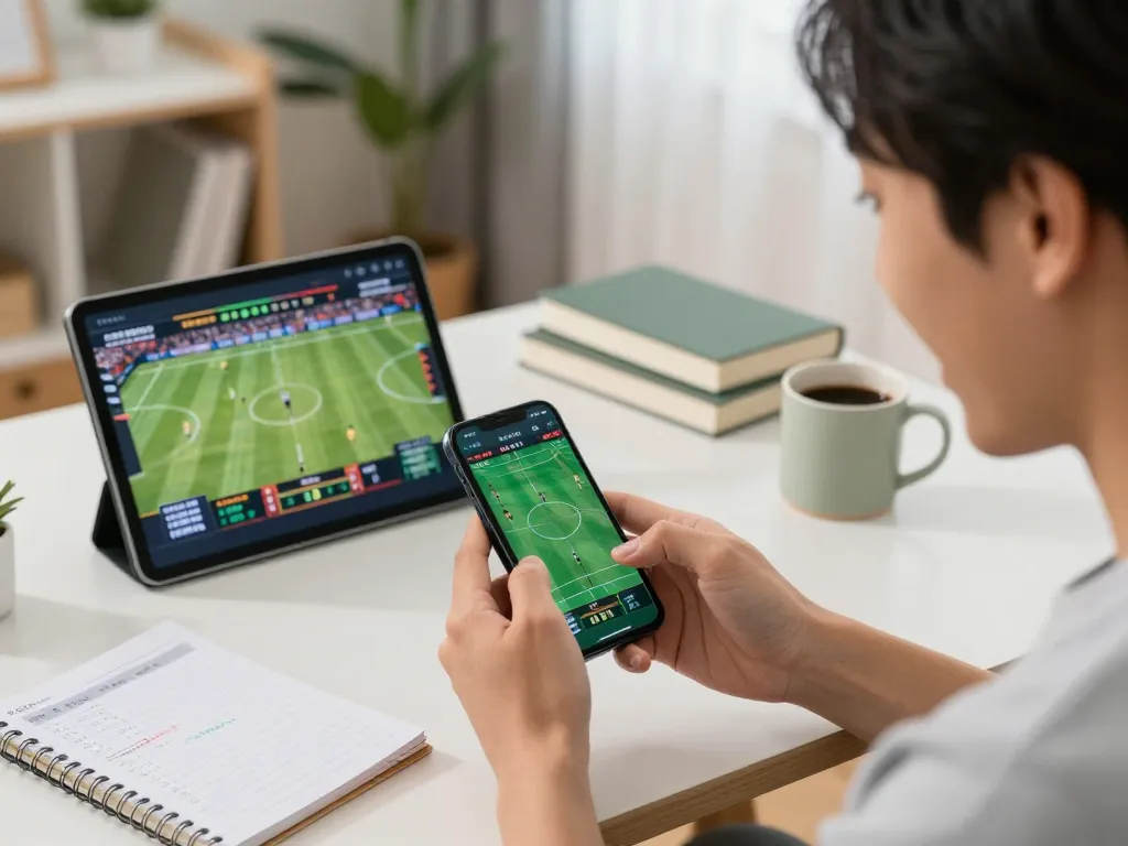 Engaging moment of F88BET mobile sports betting with player focusing on win strategy.