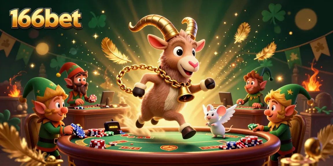 Engage with thrilling casino action at 166bet featuring a festive Krampus, angel mouse, and mischievous gremlins.