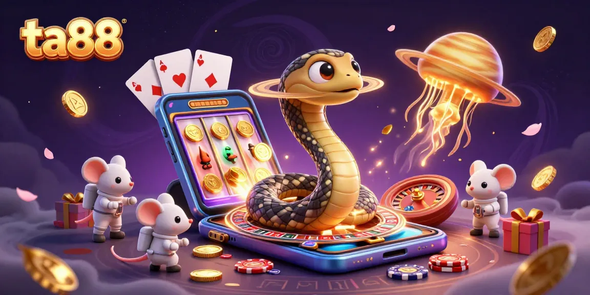 Experience the thrill of ta88 with vibrant space-themed casino elements in a colorful, dynamic scene.