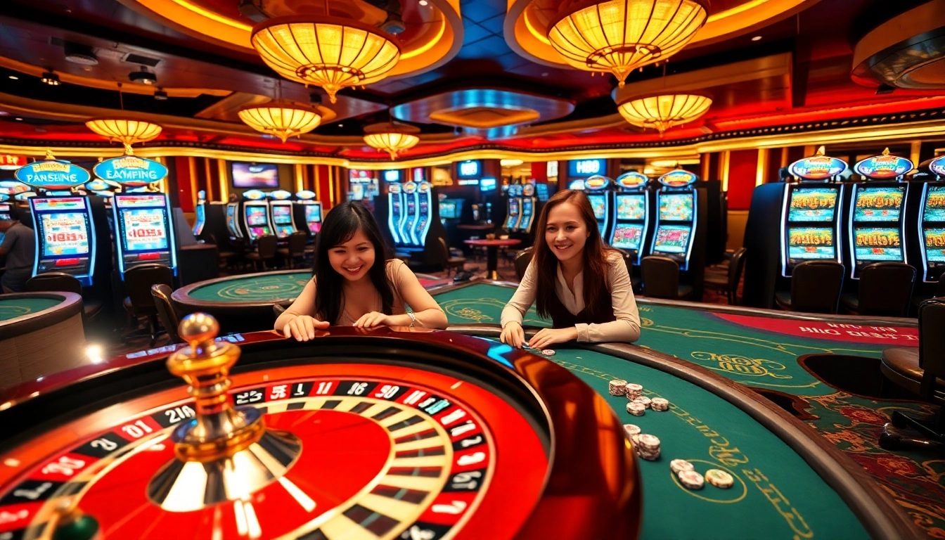 Players enjoying a thrilling gaming experience at Hi88 casino tables.