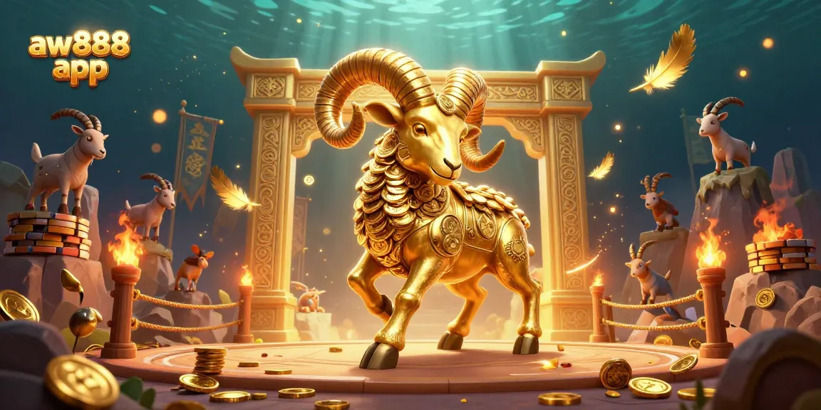 Play exciting games with aw888 app featuring a golden ram and dynamic casino elements.